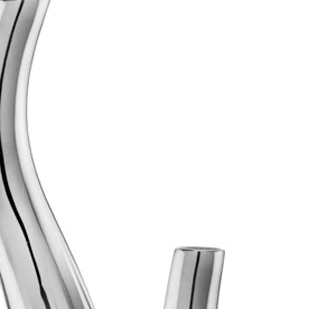 Set of Two Silver Aluminum Squiggly Vases - NOBLE HOME INTERIORS