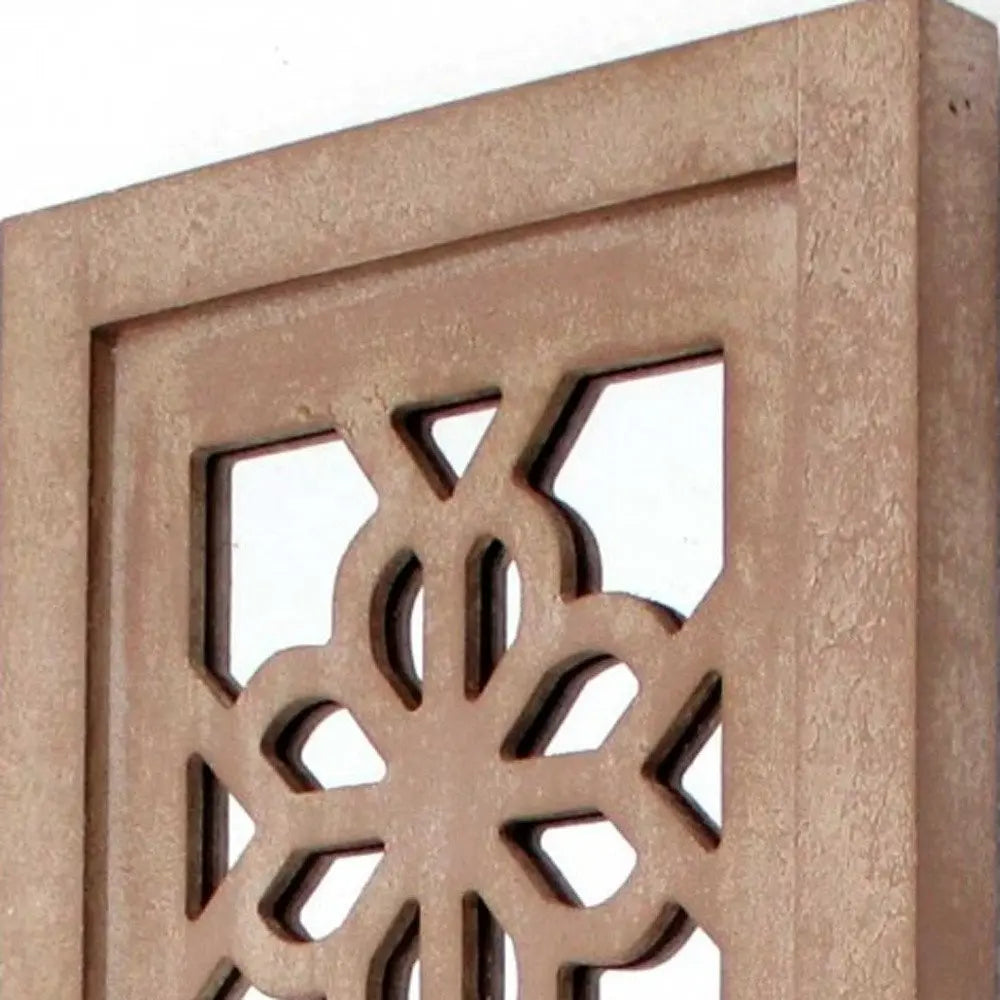 Set of Two Tan Lattice Wall Sconce Candle Holders - NOBLE HOME INTERIORS