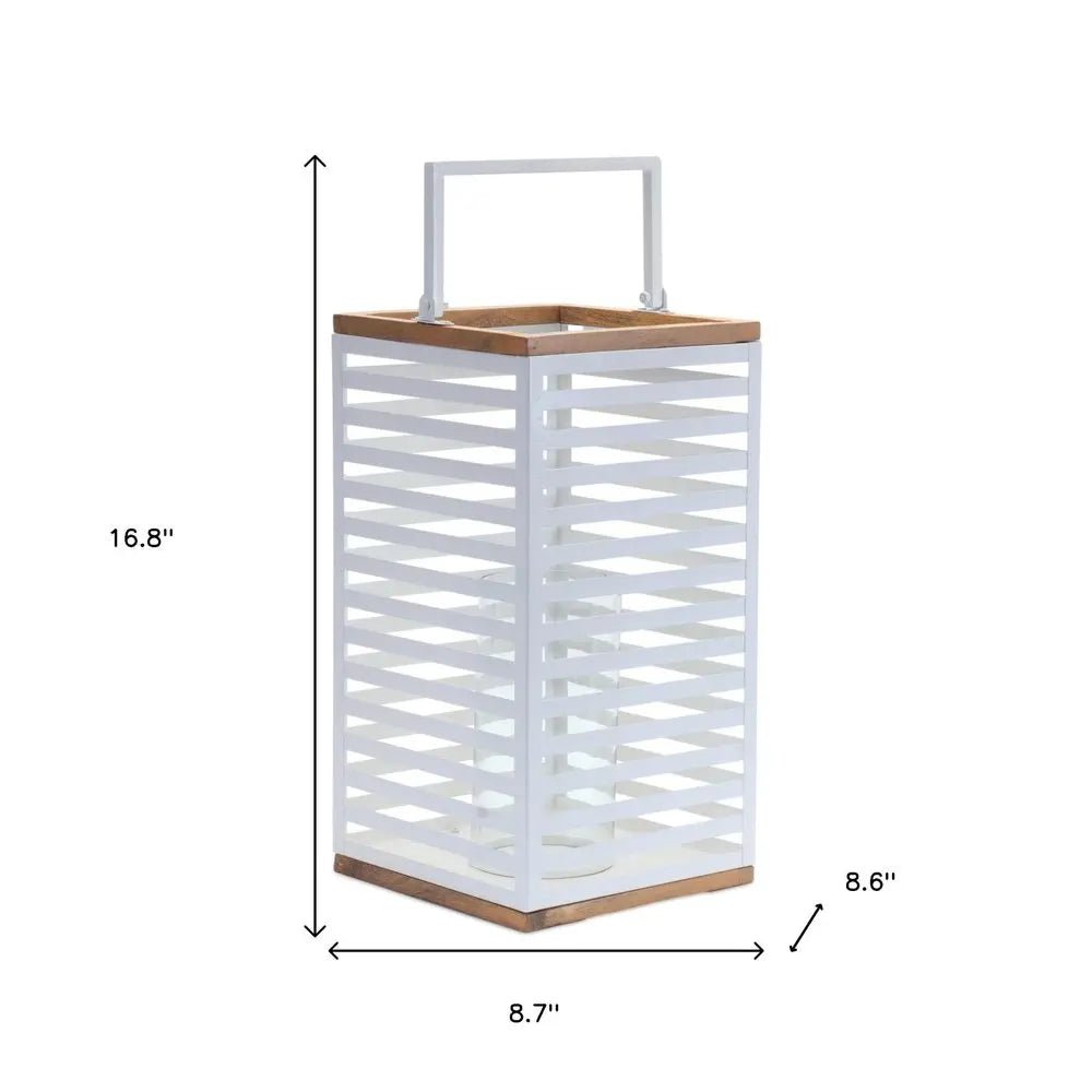 Set of Two White Abstract Metal Tabletop Pillar Candle Holders - NOBLE HOME INTERIORS