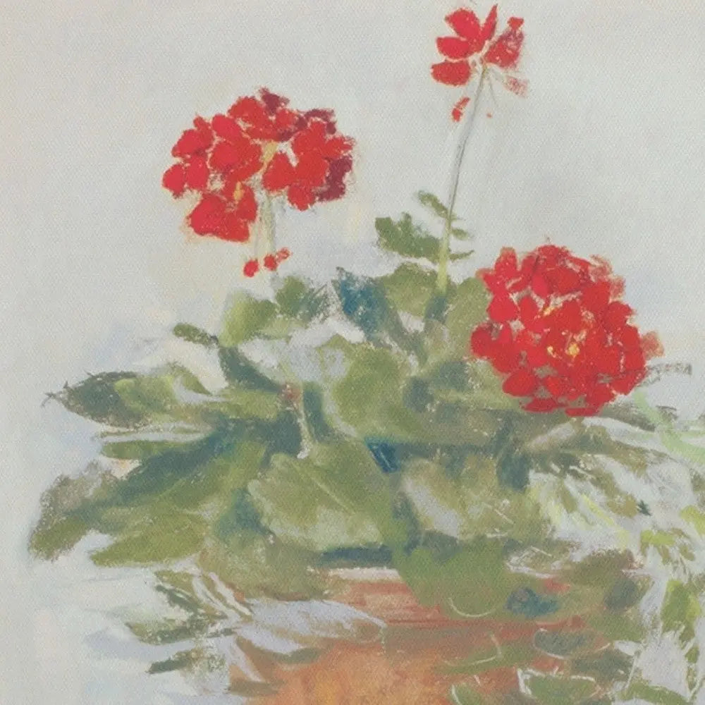 Set of Two White Brown And Red Flower Framed Art - NOBLE HOME INTERIORS