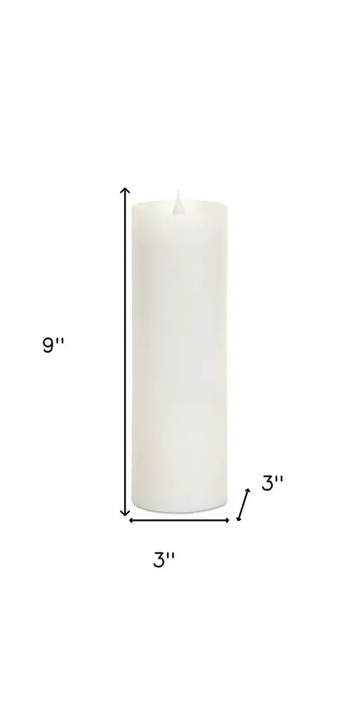 Set of Two White Flameless Pillar Candle - NOBLE HOME INTERIORS
