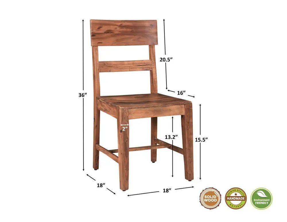 Seven Piece Brown and Black Solid Wood Dining Set with Six Chairs - NOVA HOME FURNITURE