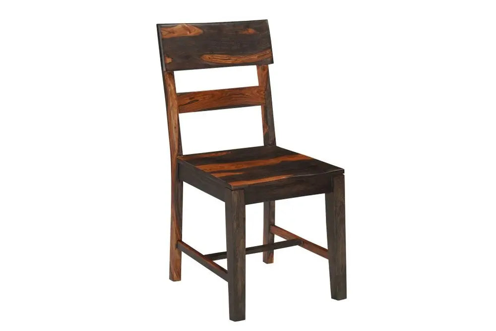 Seven Piece Brown and Black Solid Wood Dining Set with Six Chairs and One Bench - NOVA HOME FURNITURE