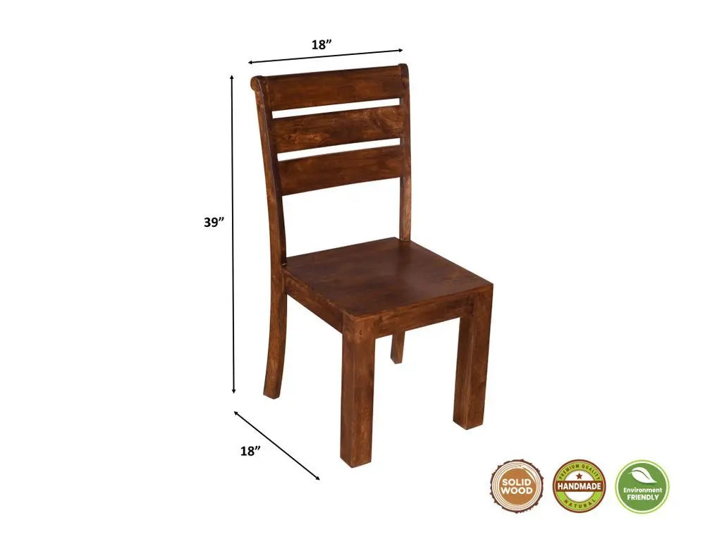 Seven Piece Brown Solid Wood Dining Set with Six Chairs - NOVA HOME FURNITURE