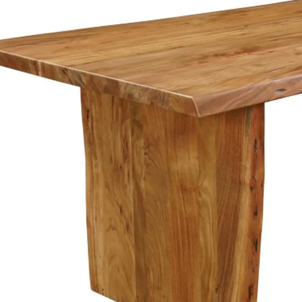 Seven Piece Brown Solid Wood Dining Set with Six Chairs - NOBLE HOME INTERIORS