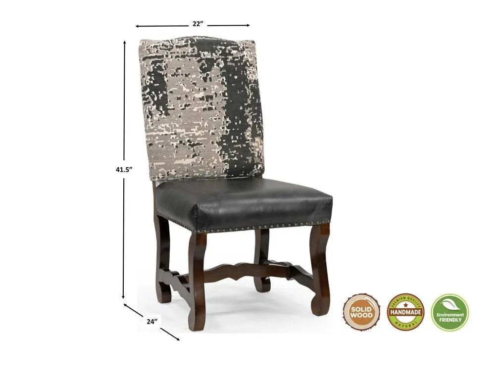 Seven Piece Brown Solid Wood Dining Set with Six Chairs - NOVA HOME FURNITURE