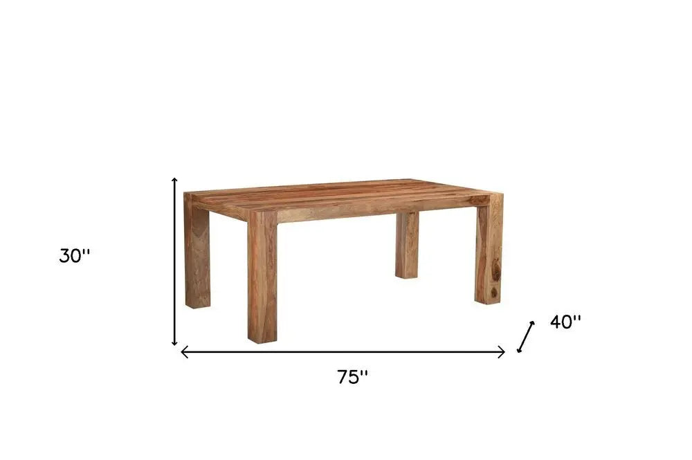 Seven Piece Brown Solid Wood Dining Set with Six Chairs - NOVA HOME FURNITURE