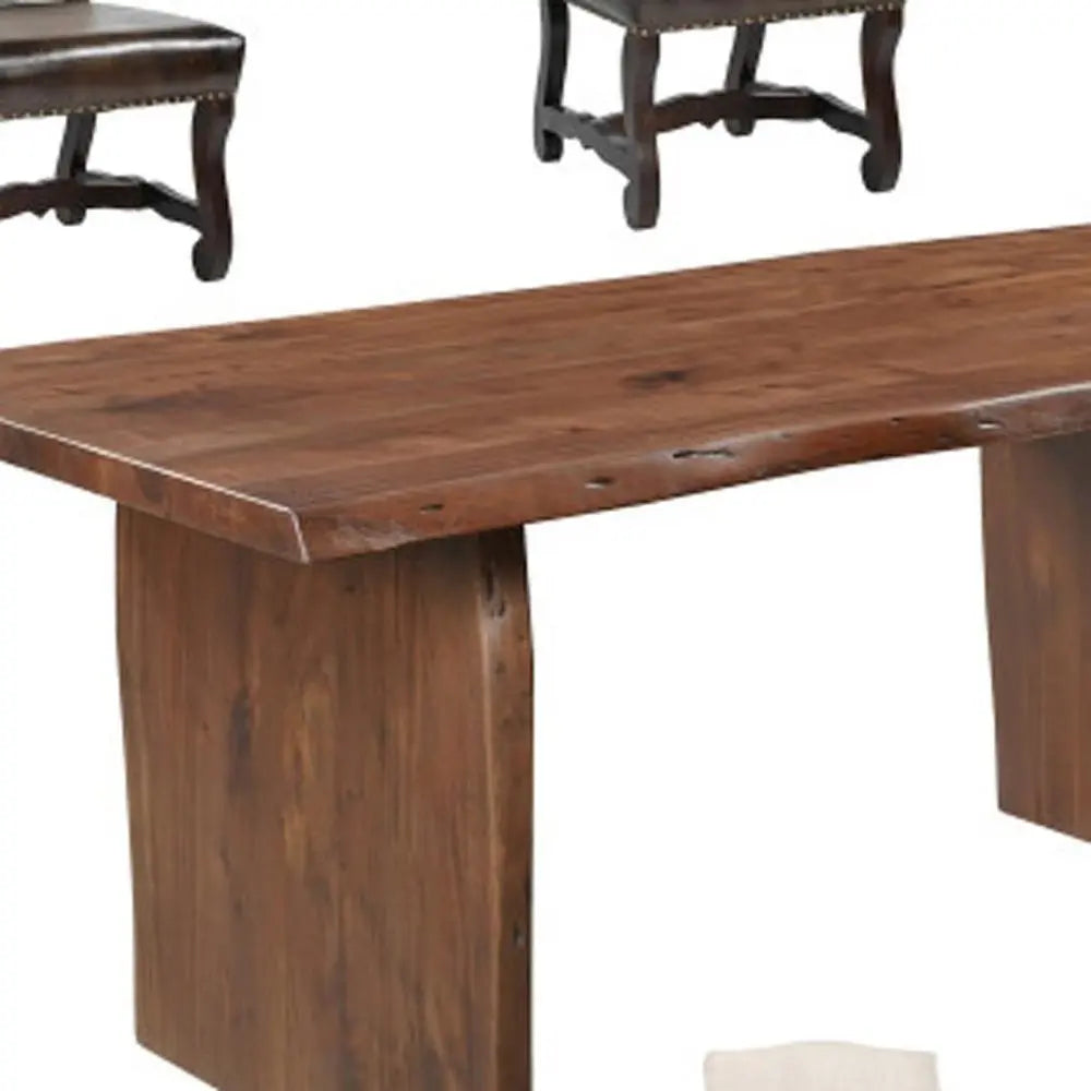 Seven Piece Brown Solid Wood Dining Set with Six Chairs - NOVA HOME FURNITURE