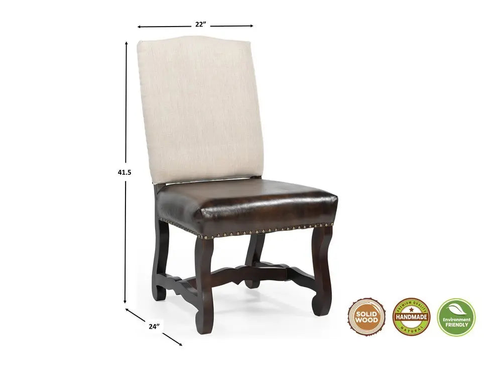 Seven Piece Brown Solid Wood Dining Set with Six Chairs - NOVA HOME FURNITURE