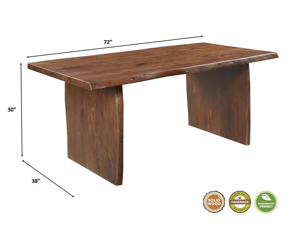 Seven Piece Brown Solid Wood Dining Set with Six Chairs - NOVA HOME FURNITURE