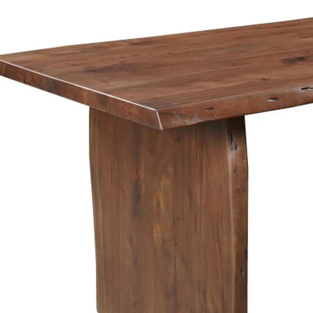 Seven Piece Brown Solid Wood Dining Set with Six Chairs - NOVA HOME FURNITURE