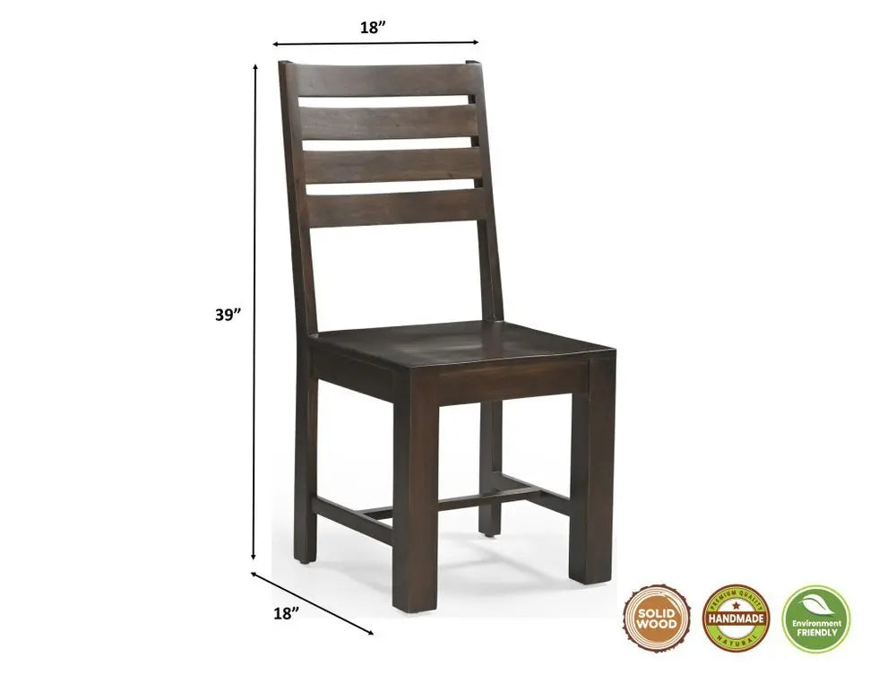 Seven Piece Brown Solid Wood Dining Set with Six Chairs - NOVA HOME FURNITURE