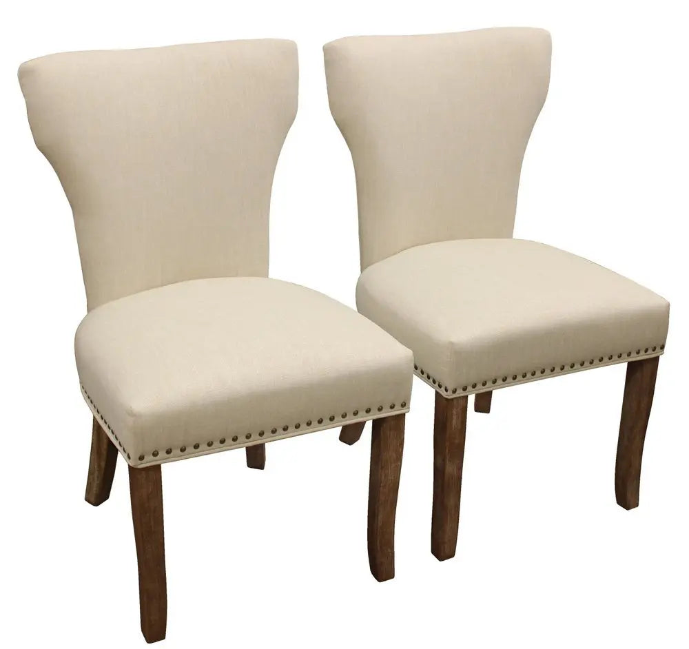 Seven Piece Dark Brown Round Solid Wood Dining Set with Six Chairs - NOVA HOME FURNITURE