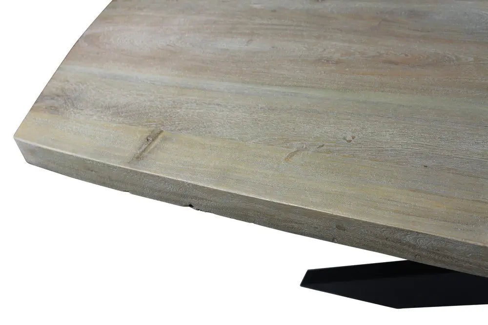 Seven Piece Gray and Black Solid Wood Dining Set with Six Chairs - NOVA HOME FURNITURE