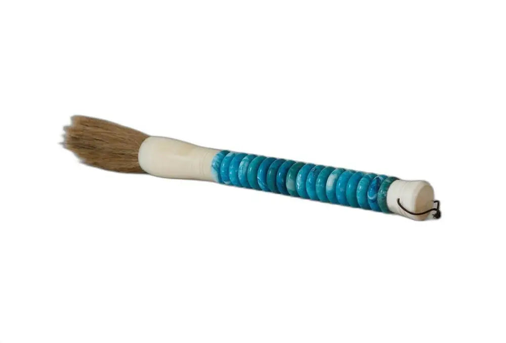 Shades of Aqua Jade Abacus Disc Decorative Calligraphy Brush - NOBLE HOME INTERIORS