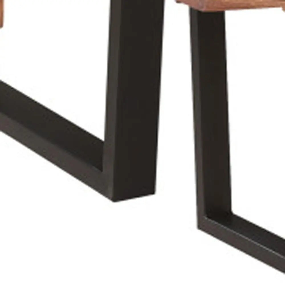 Six Piece Brown and Black Solid Wood Dining Set with Four Chairs - NOVA HOME FURNITURE