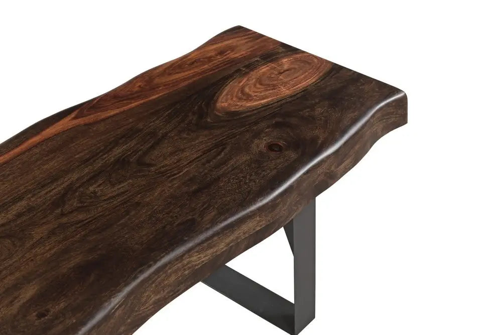 Six Piece Dark Brown and Black Solid Wood Dining Set with Four Chairs - NOVA HOME FURNITURE