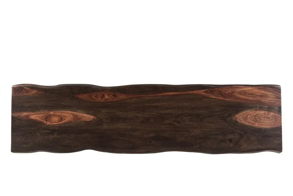 Six Piece Dark Brown and Black Solid Wood Dining Set with Four Chairs - NOVA HOME FURNITURE