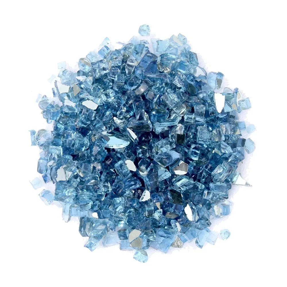 Sky Blue Round Reflective Fire Pit Glass - NOBLE HOME INTERIORS