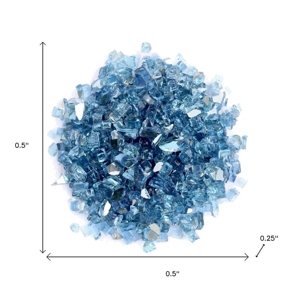 Sky Blue Round Reflective Fire Pit Glass - NOBLE HOME INTERIORS