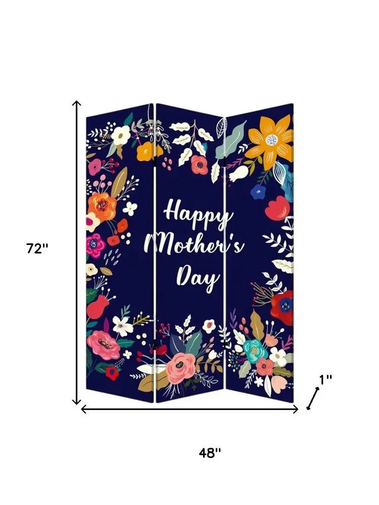 Sweet Floral Mother's Day Three Panel Room Divider Screen - NOBLE HOME INTERIORS