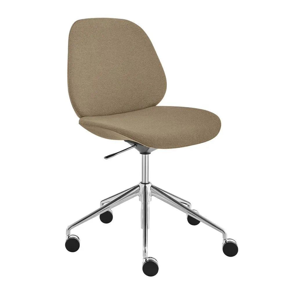 Taupe and Silver Adjustable Height Swivel Rolling Office Chair - NOBLE HOME INTERIORS
