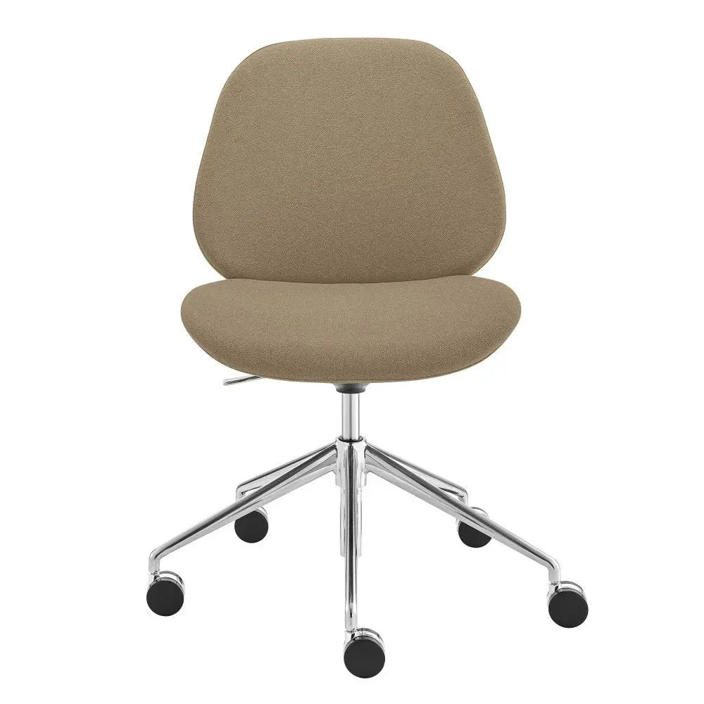 Taupe and Silver Adjustable Height Swivel Rolling Office Chair - NOBLE HOME INTERIORS