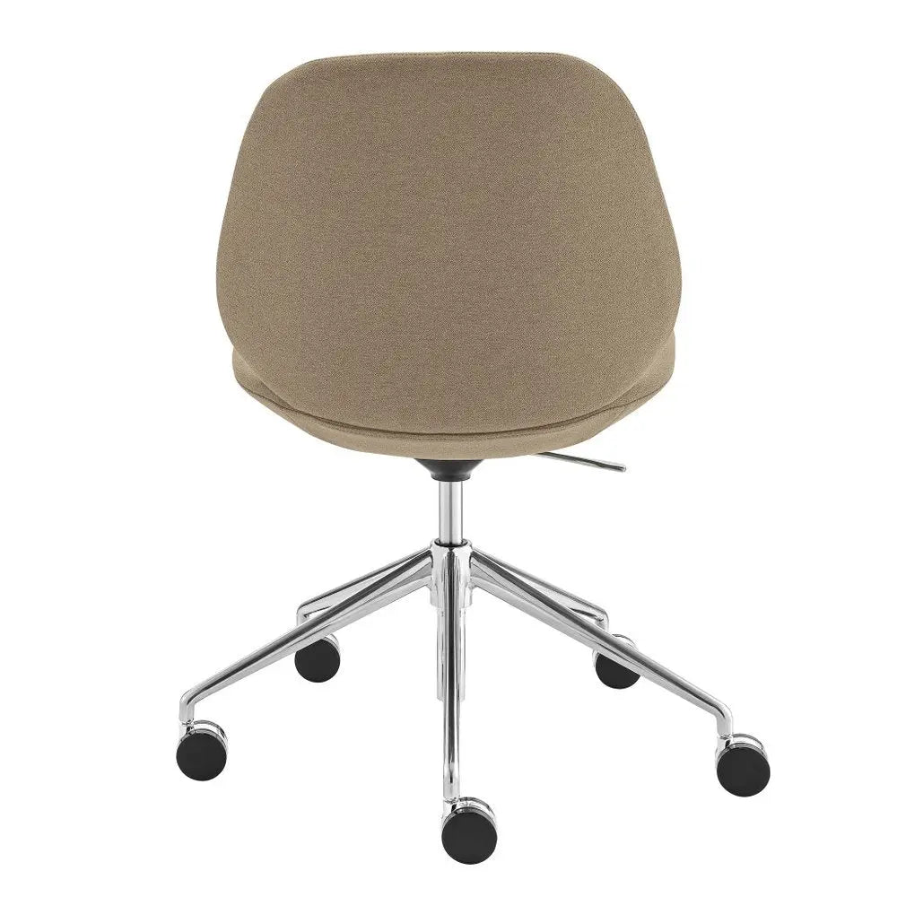 Taupe and Silver Adjustable Height Swivel Rolling Office Chair - NOBLE HOME INTERIORS
