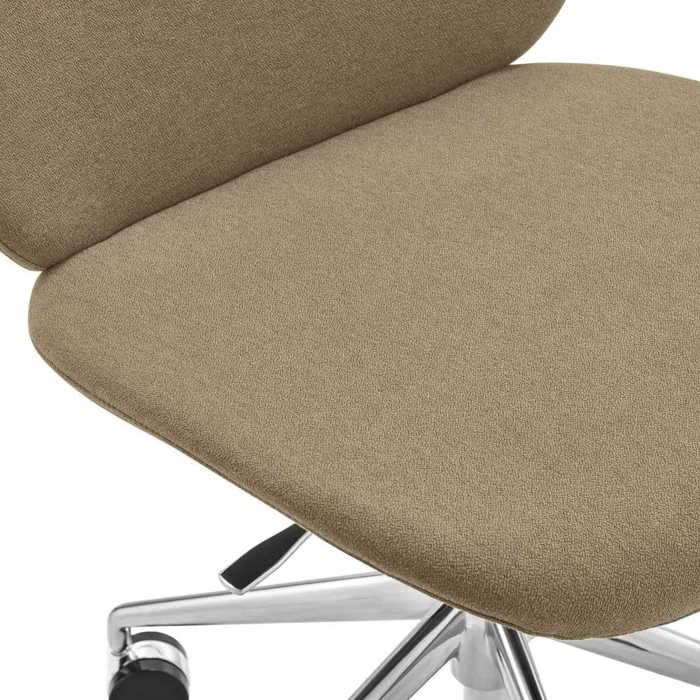 Taupe and Silver Adjustable Height Swivel Rolling Office Chair - NOBLE HOME INTERIORS