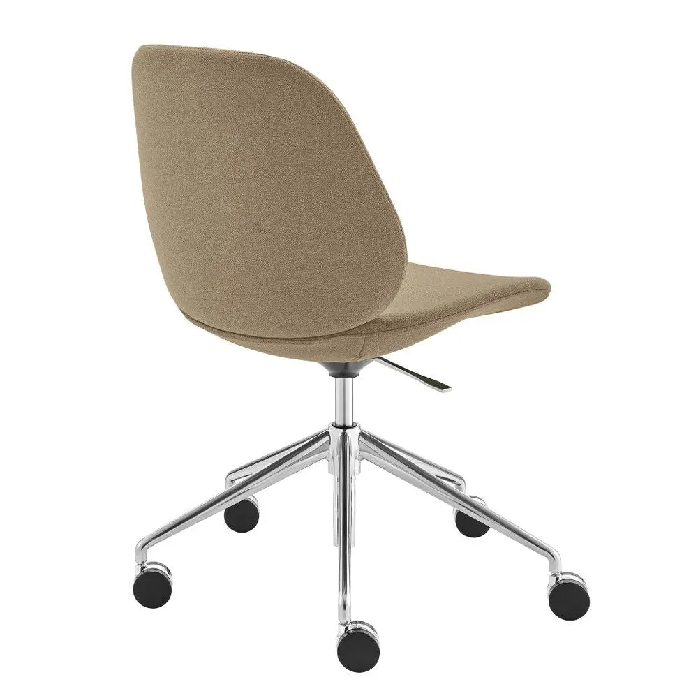 Taupe and Silver Adjustable Height Swivel Rolling Office Chair - NOBLE HOME INTERIORS
