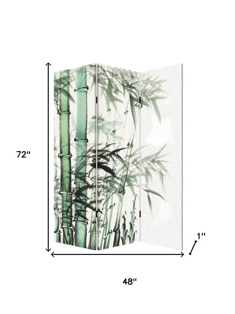 Three Panel Reversible Bamboo Art Room Divider Screen - NOBLE HOME INTERIORS
