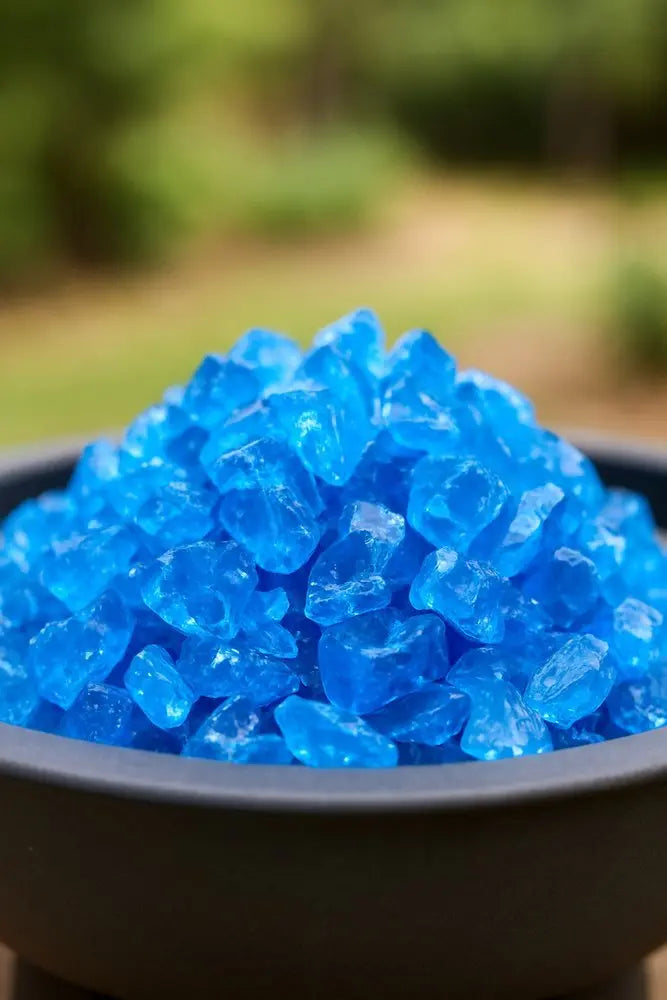 Turquoise Round Reflective Fire Pit Glass - NOBLE HOME INTERIORS