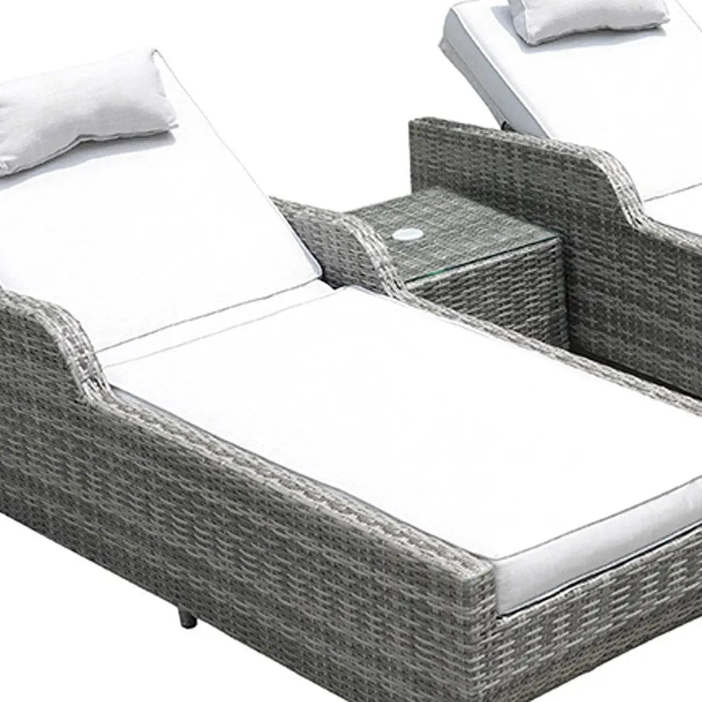 Twelve Piece Outdoor Gray Wicker Multiple Chairs Seating Group Fire Pit Included with White Cushions - NOBLE HOME INTERIORS