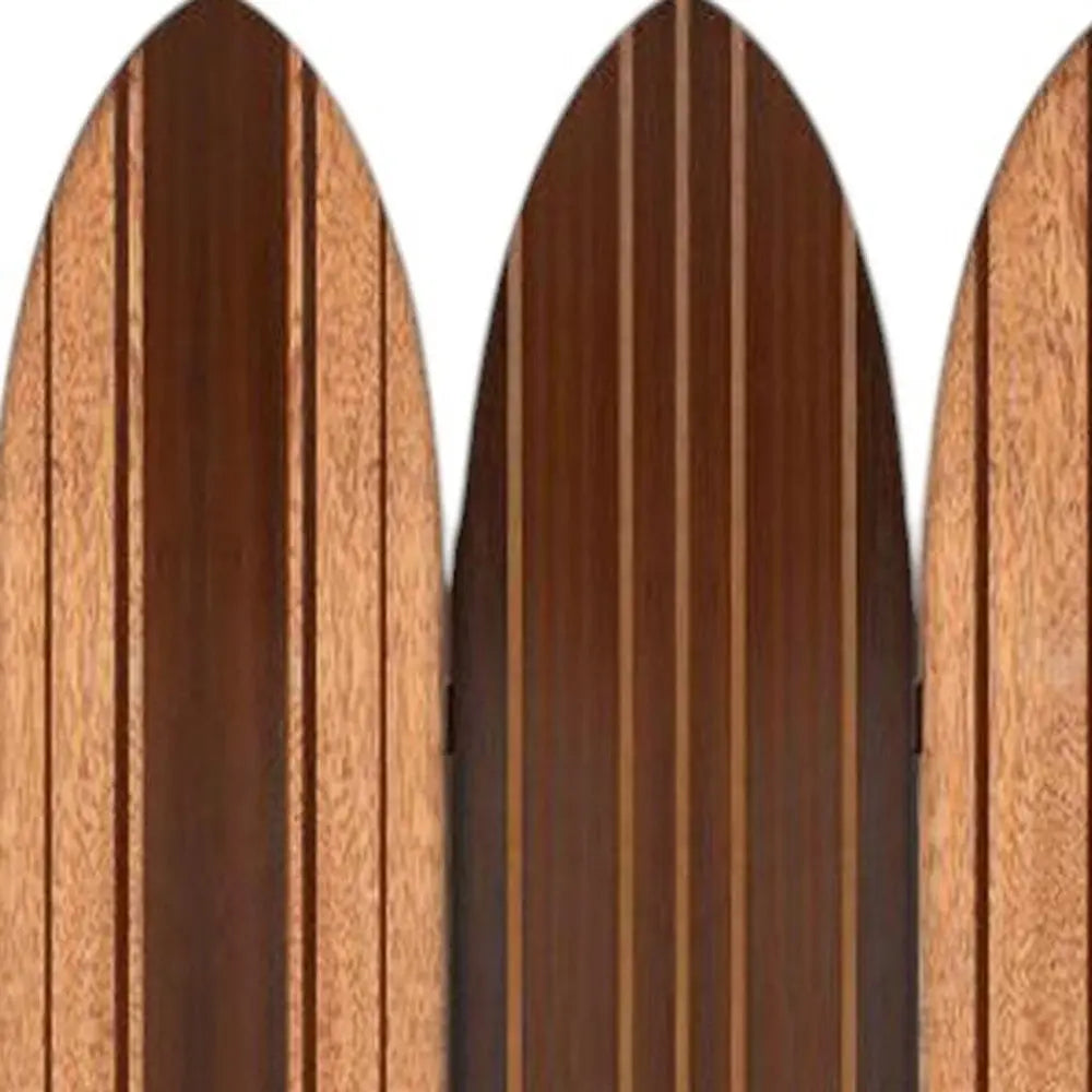 Warm Brown Long Board 3 Panel Room Divider Screen - NOBLE HOME INTERIORS