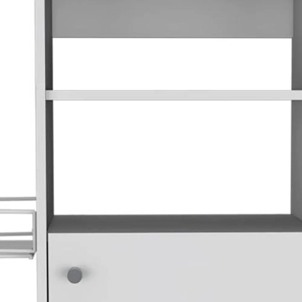 White 24" Rolling Kitchen Cart With Storage - NOVA HOME FURNITURE