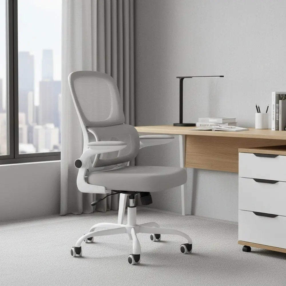 White Adjustable Height Swivel Rolling Gaming Chair - NOBLE HOME INTERIORS