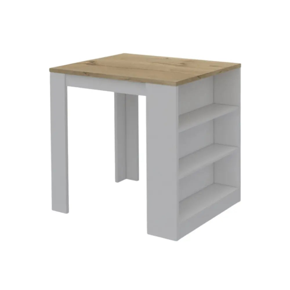 White and Natural 36" Kitchen Island With Storage - NOVA HOME FURNITURE