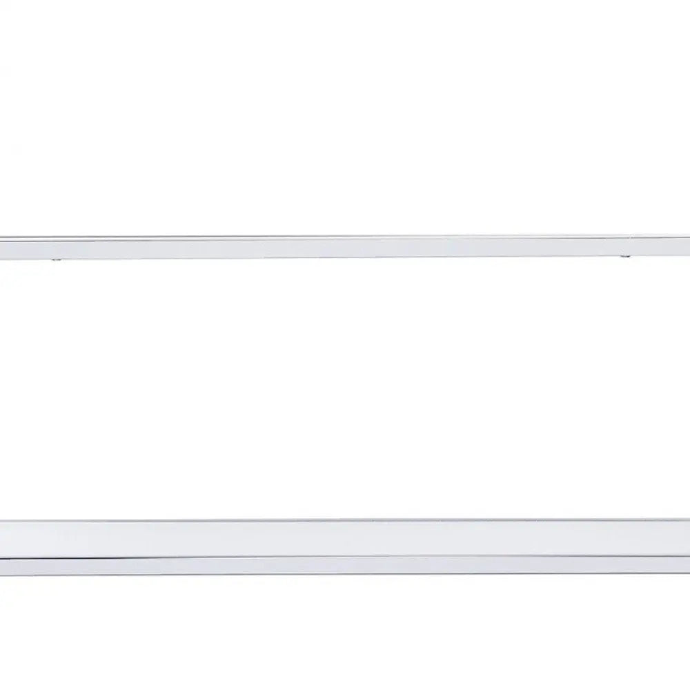 White And Silver Metal and Glass Five Tier Ladder Bookcase - NOBLE HOME INTERIORS