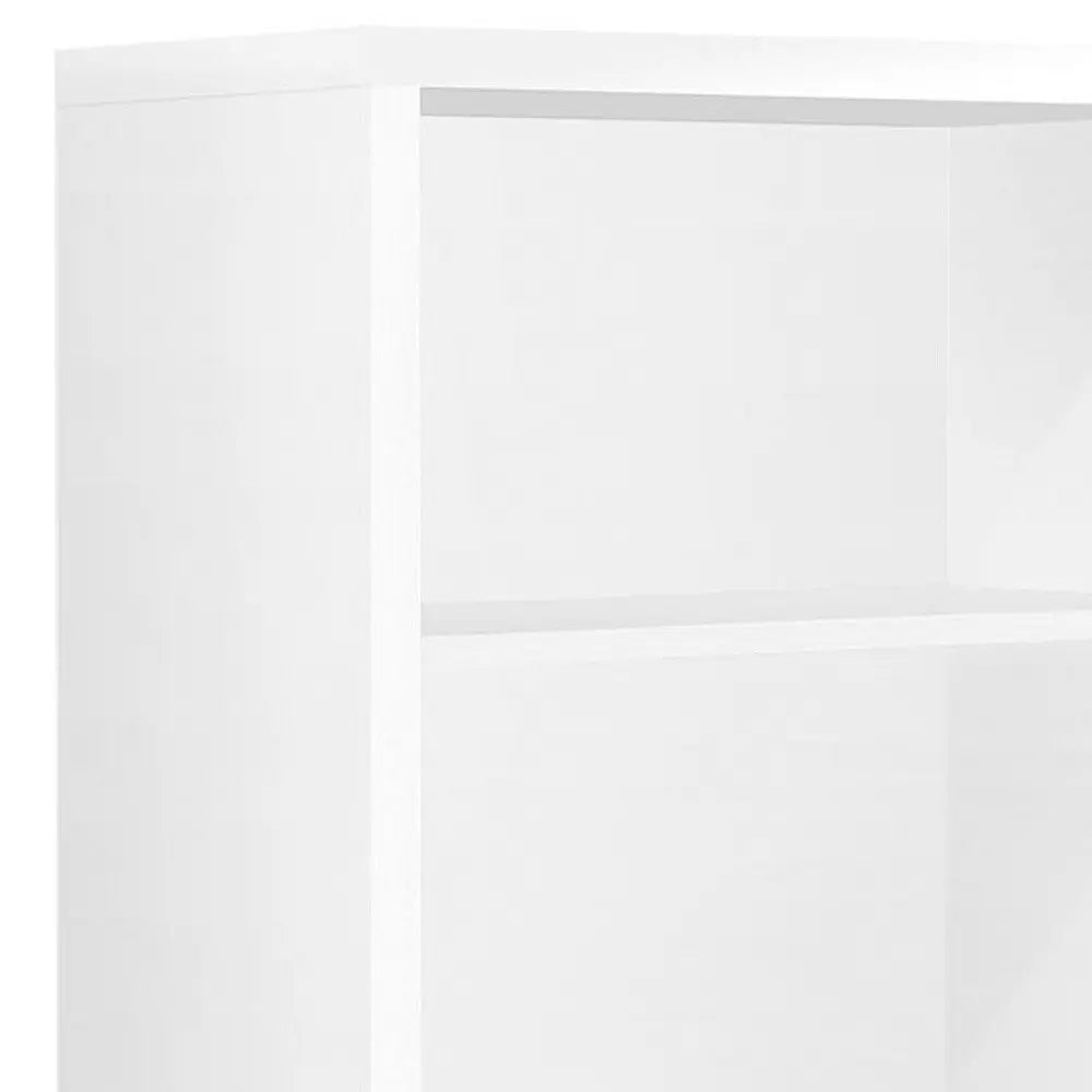 White Wood Adjustable Four Tier Bookcase - NOBLE HOME INTERIORS