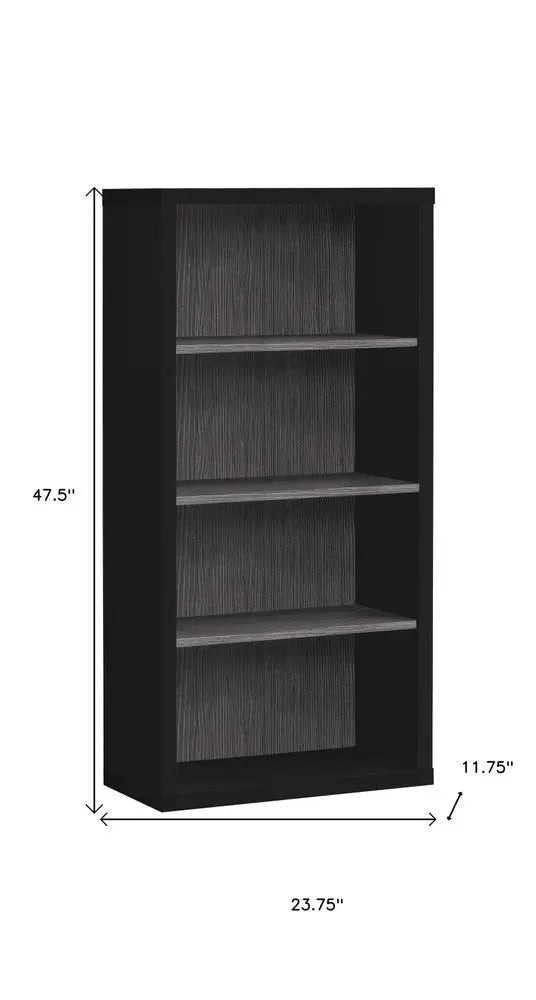 White Wood Adjustable Four Tier Bookcase - NOBLE HOME INTERIORS