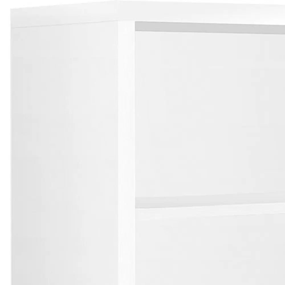 White Wood Adjustable Four Tier Bookcase - NOBLE HOME INTERIORS