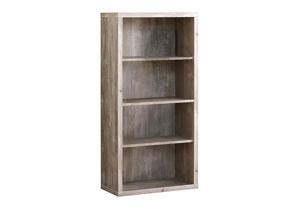 White Wood Adjustable Four Tier Bookcase - NOBLE HOME INTERIORS