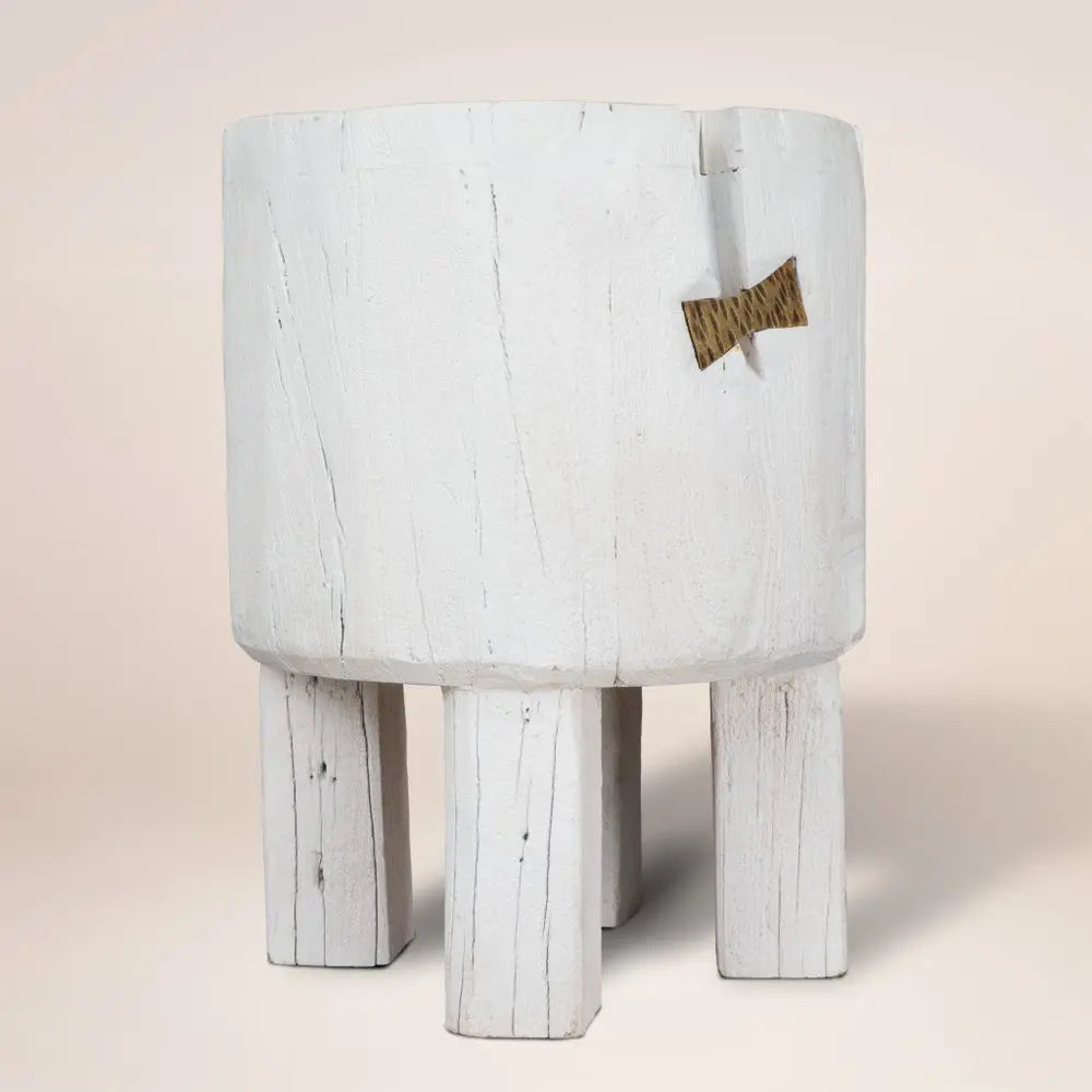 White Wood Pot Planter - NOBLE HOME INTERIORS
