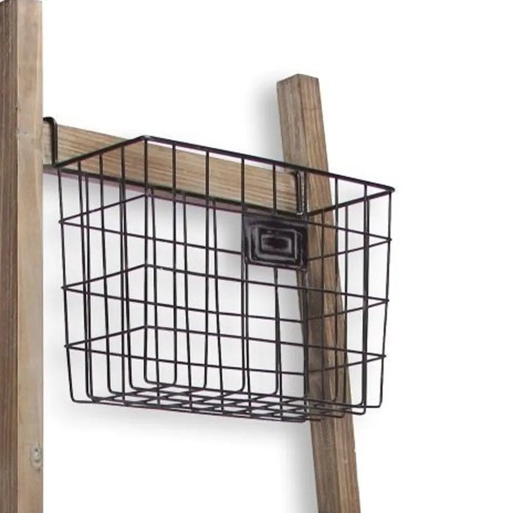 Wooden Ladder Storage Piece with 4 Baskets - NOBLE HOME INTERIORS
