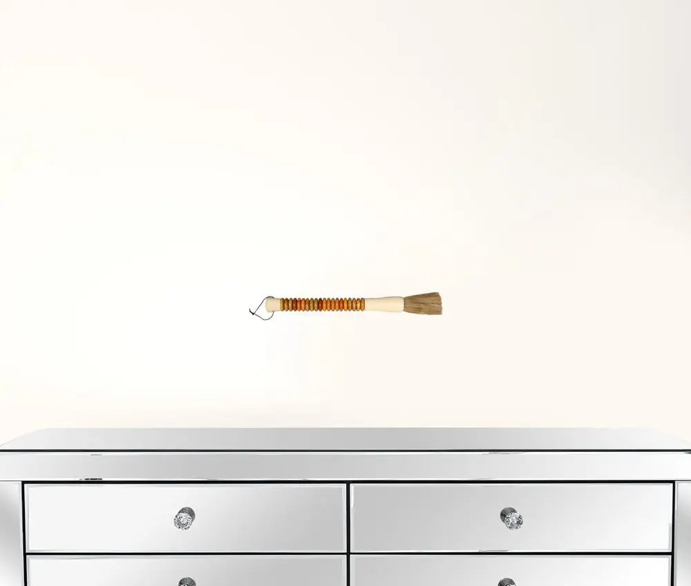 Yellow And Brown Jade Abacus Disc Decorative Calligraphy Brush - NOBLE HOME INTERIORS