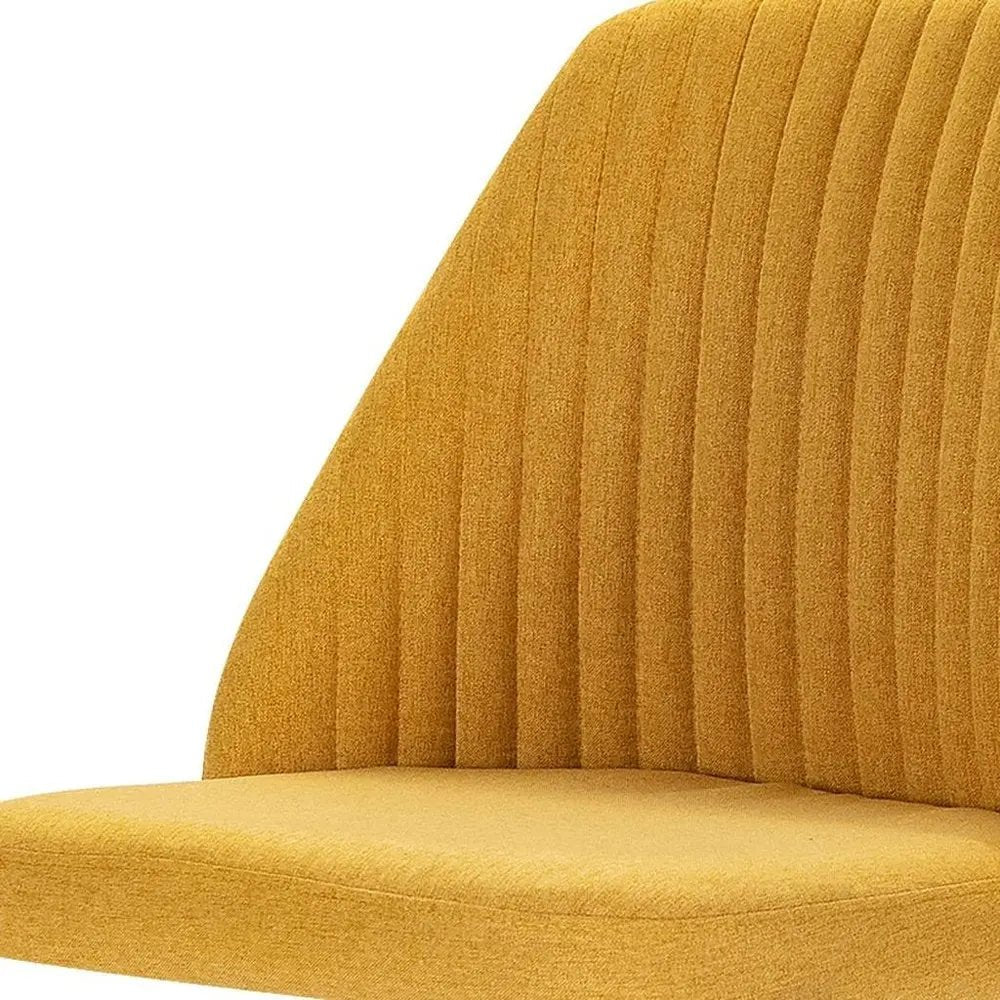 Yellow and Silver Adjustable Height Swivel Rolling Office Chair - NOBLE HOME INTERIORS