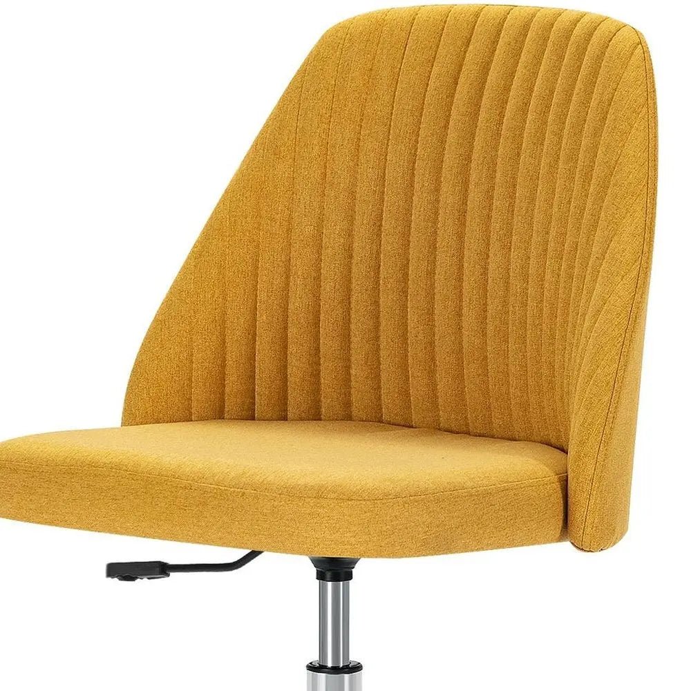 Yellow and Silver Adjustable Height Swivel Rolling Office Chair - NOBLE HOME INTERIORS